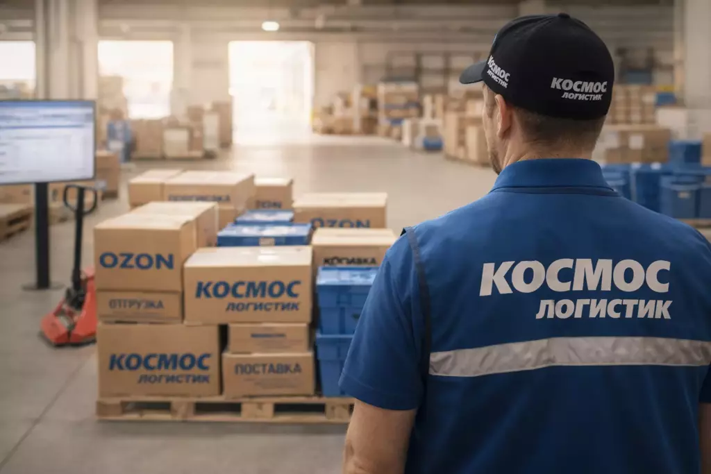 Сотрудник Космос-Логистик контролирует финальную отгрузку собранных заказов в зоне dispatch