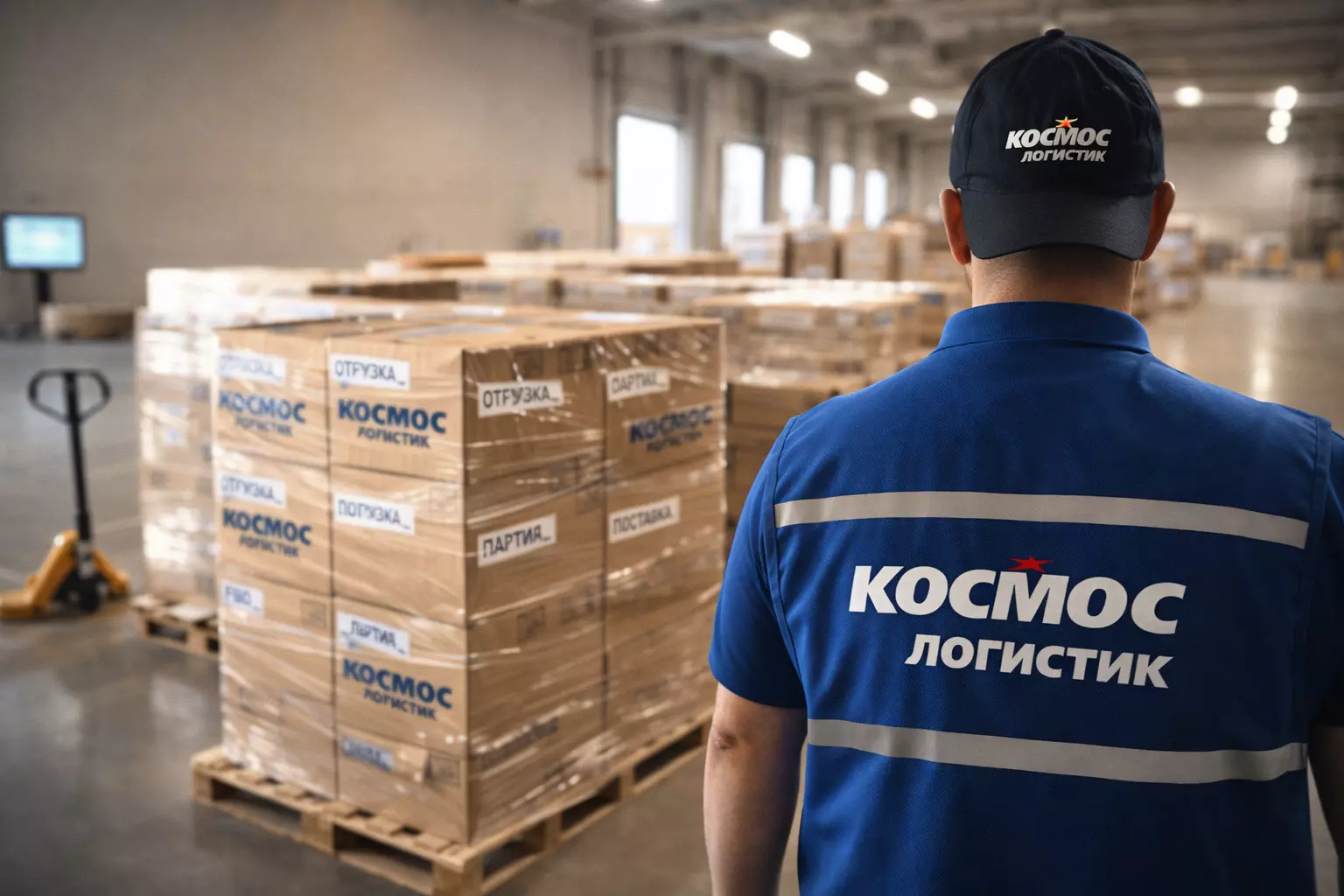 Консолидированная отгрузка партий Wildberries со склада Космос-Логистик в зоне экспедиции.